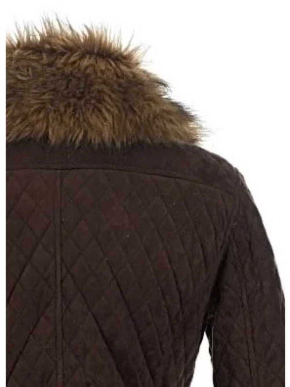 Vintage Goode Rider Quilted Brown Faux Fur Trim Jacket S Penny Lane Afghan Coat - Picture 9 of 14